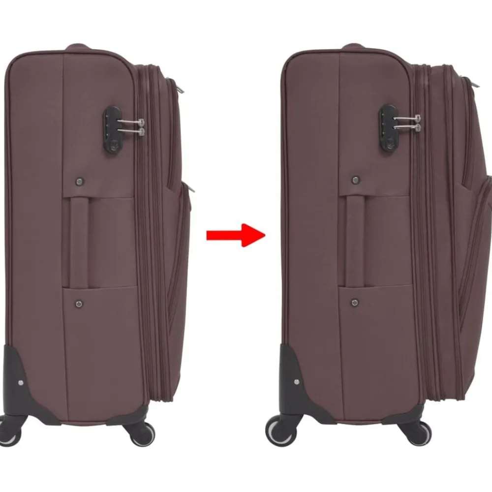 vidaXL Maletas Y Bolsos De Viaje-Juego de 3 maletas blandas color