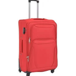 vidaXL Juego de 3 maletas blandas rojas Rojo Discount