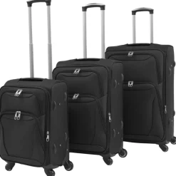 vidaXL Maletas Y Bolsos De Viaje-Juego de 3 maletas blandas