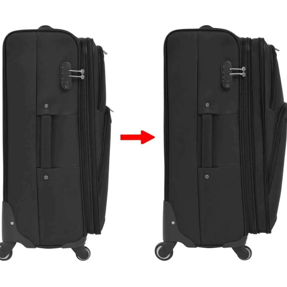 vidaXL Maletas Y Bolsos De Viaje-Juego de 3 maletas blandas