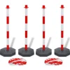 vidaXL Juego de 4 postes de barrera cadena de plástico 10 m cada una Online