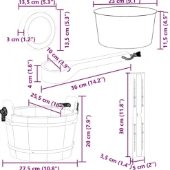 vidaXL Juego de Accesorios de Sauna 4 pcs Marrón Discount