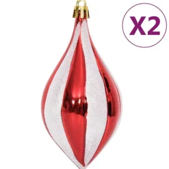 vidaXL Decoración-Juego de adornos de navidad de 64 piezas y blanco