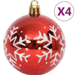 vidaXL Decoración-Juego de adornos de navidad de 64 piezas y blanco
