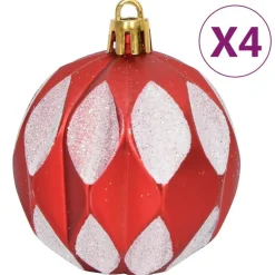 vidaXL Decoración-Juego de adornos de navidad de 64 piezas y blanco
