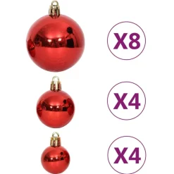 vidaXL Decoración-Juego de adornos de navidad de 64 piezas y blanco