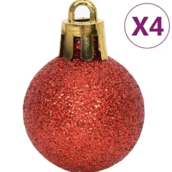 vidaXL Decoración-Juego de adornos de navidad de 64 piezas y blanco