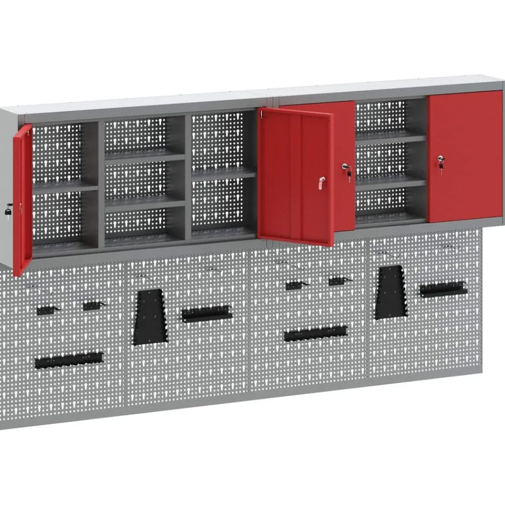 vidaXL Accesorios De Bricolaje-Juego de Armarios de Herramientas con estante 6 pcs