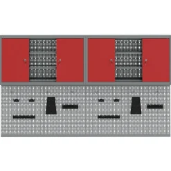 vidaXL Accesorios De Bricolaje-Juego de Armarios de Herramientas con estante 6 pcs