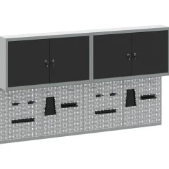 vidaXL Juego de Armarios de Herramientas con estante 6 pcs Negro Outlet