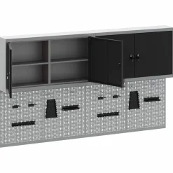vidaXL Juego de Armarios de Herramientas con estante 6 pcs Negro Outlet