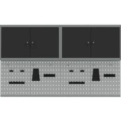 vidaXL Juego de Armarios de Herramientas con estante 6 pcs Negro Outlet