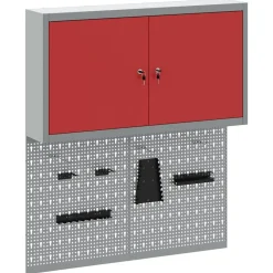 vidaXL Accesorios De Bricolaje-Juego de Armarios de Herramientas con estante 3 pcs