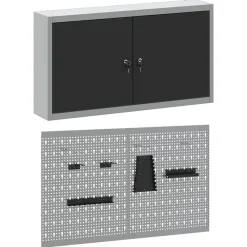 vidaXL Accesorios De Bricolaje-Juego de Armarios de Herramientas con estante 3 pcs