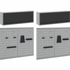 vidaXL Juego de Armarios de Herramientas con estante 6 pcs Negro Sale