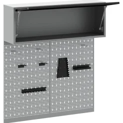 vidaXL Juego de Armarios de Herramientas con estante 3 pcs Negro Discount