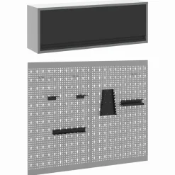 vidaXL Juego de Armarios de Herramientas con estante 3 pcs Negro Discount