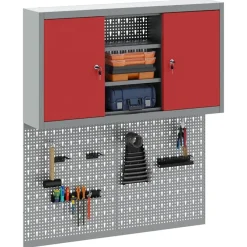vidaXL Accesorios De Bricolaje-Juego de Armarios de Herramientas con estante 3 pcs