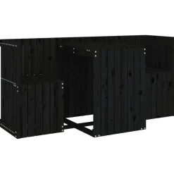 vidaXL Juego de balcón 2 plazas madera maciza de Pino negro Sale