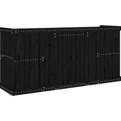 vidaXL Juego de balcón 2 plazas madera maciza de Pino negro Sale