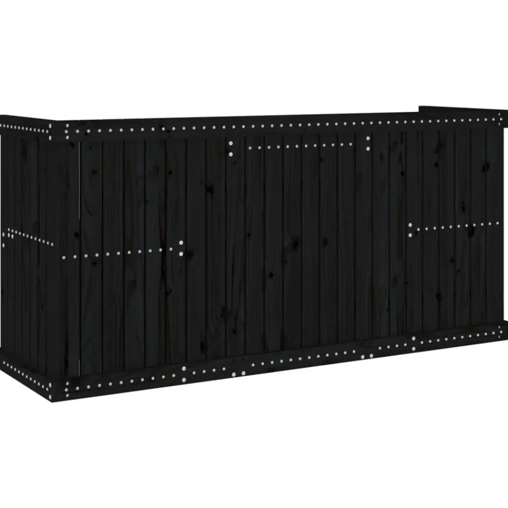vidaXL Juego de balcón 2 plazas madera maciza de Pino negro Sale