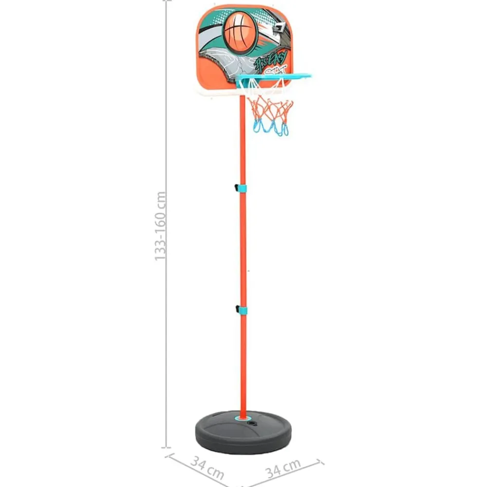 vidaXL Juego de baloncesto portátil ajustable 133-160 cm