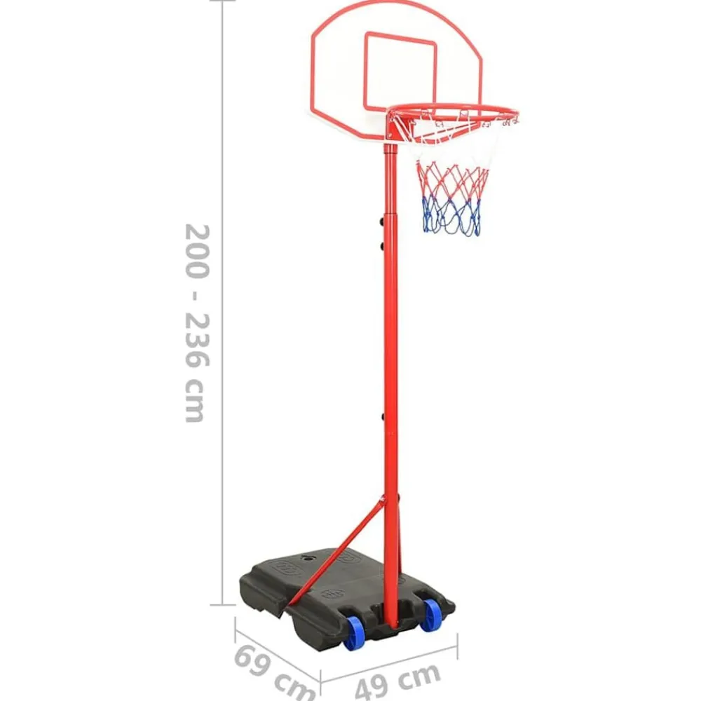 vidaXL Juego de baloncesto portátil ajustable 200-236 cm Discount