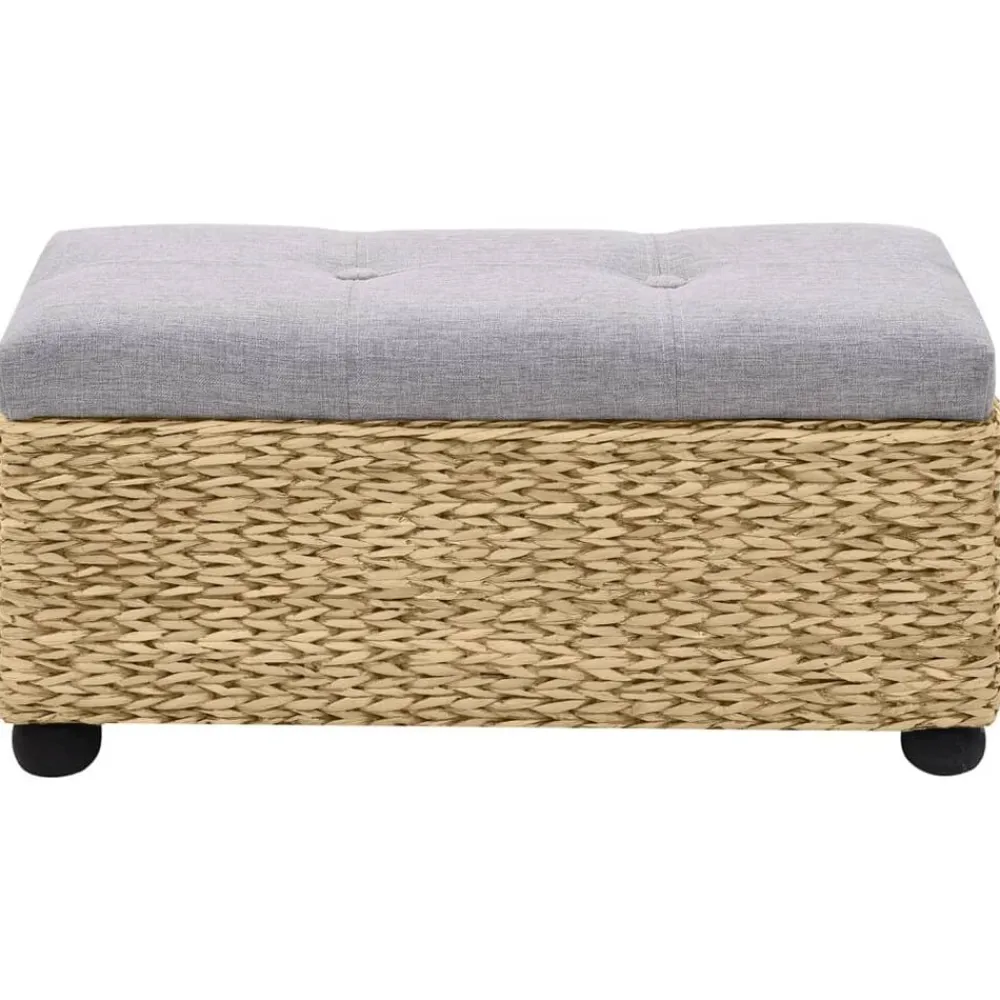 vidaXL Juego de bancos 2 piezas hierba marina gris Marrón y gris Clearance