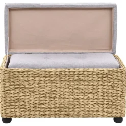 vidaXL Juego de bancos 2 piezas hierba marina gris Marrón y gris Clearance