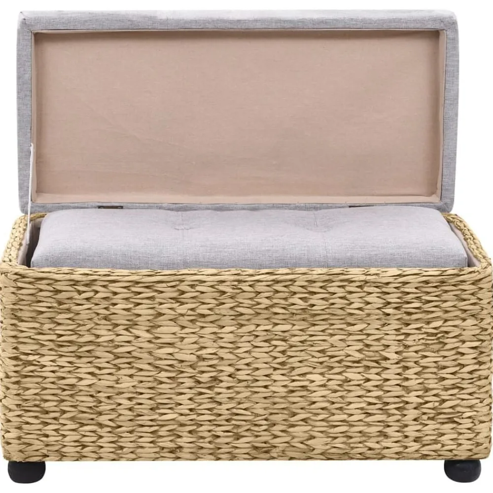 vidaXL Juego de bancos 2 piezas hierba marina gris Marrón y gris Clearance