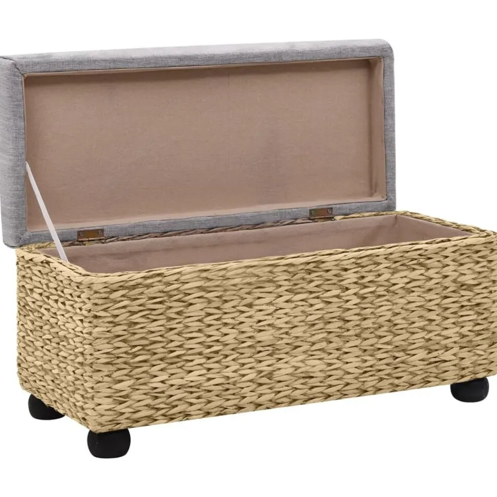 vidaXL Juego de bancos 2 piezas hierba marina gris Marrón y gris Clearance