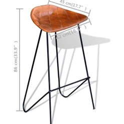 vidaXL Conjuntos De Muebles-Juego de bar 7 piezas madera maciza y cuero auténtico