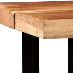 vidaXL Conjuntos De Muebles-Juego de bar 7 piezas madera maciza y cuero auténtico