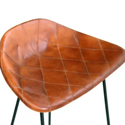 vidaXL Conjuntos De Muebles-Juego de bar 7 piezas madera maciza y cuero auténtico
