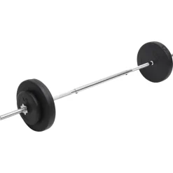 vidaXL Fitness Y Musculación-Juego de barra con pesas 30 kg