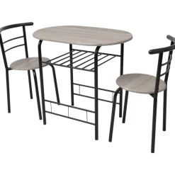vidaXL Juego de barra de desayuno MDF Negro Clearance