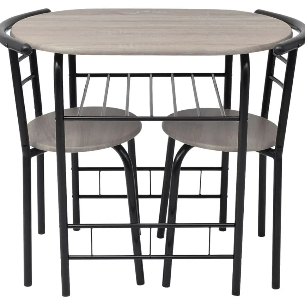 vidaXL Juego de barra de desayuno MDF Negro Clearance