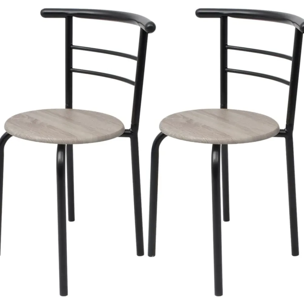 vidaXL Juego de barra de desayuno MDF Negro Clearance