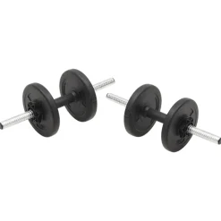 vidaXL Fitness Y Musculación-Juego de barras y pesas 30 kg