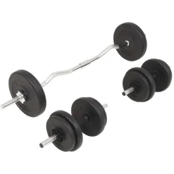 vidaXL Fitness Y Musculación-Juego de barras y pesas 30 kg