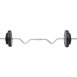 vidaXL Fitness Y Musculación-Juego de barras y mancuernas con discos 60 kg