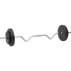 vidaXL Fitness Y Musculación-Juego de barras y mancuernas con discos 60 kg
