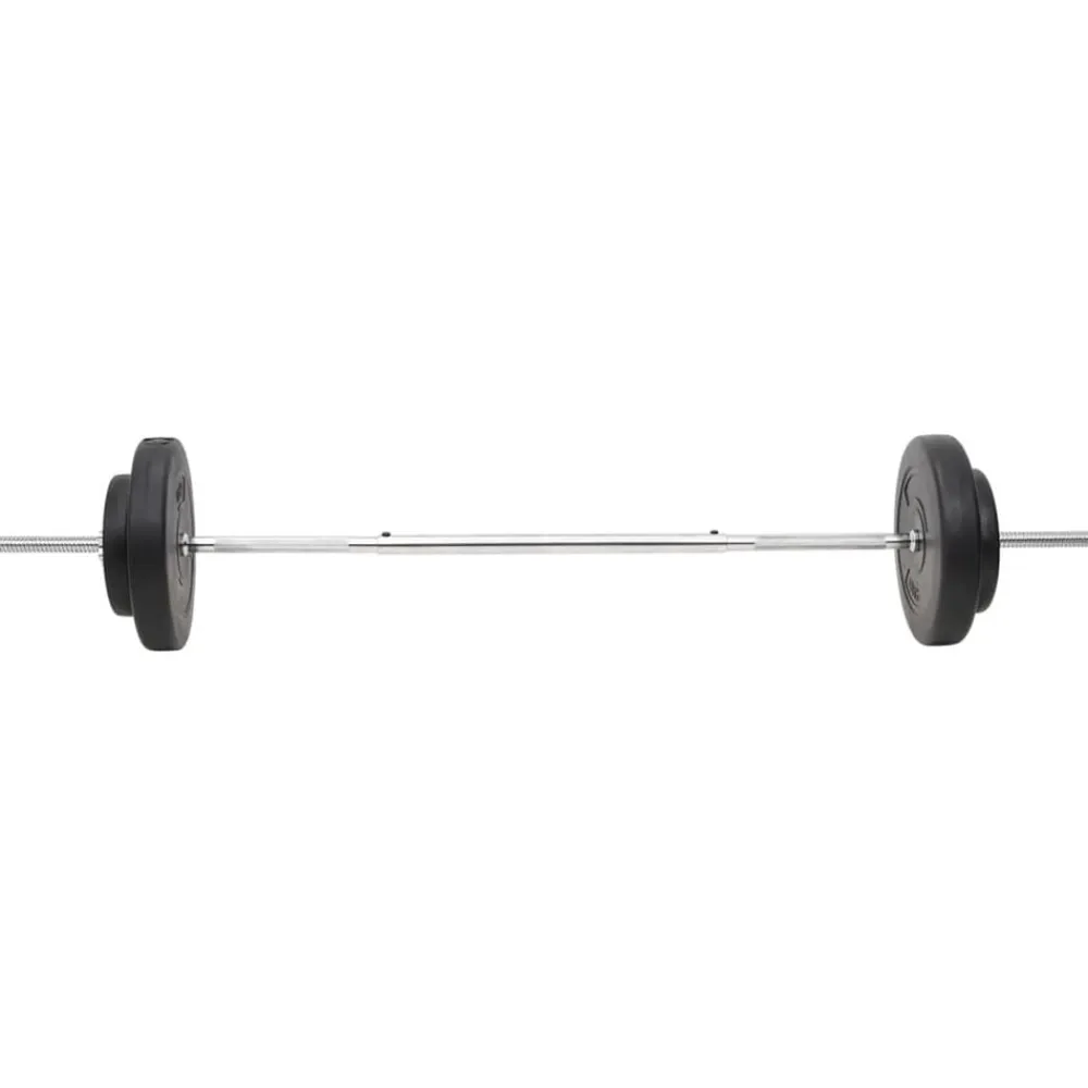 vidaXL Fitness Y Musculación-Juego de barras y mancuernas con discos 60 kg