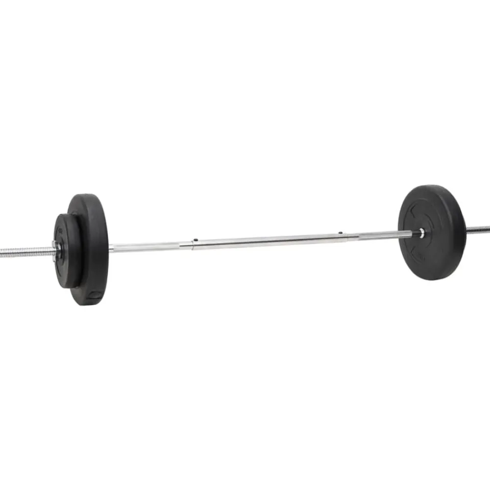 vidaXL Fitness Y Musculación-Juego de barras y mancuernas con discos 60 kg