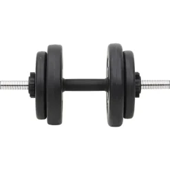 vidaXL Fitness Y Musculación-Juego de barras y mancuernas con discos 60 kg