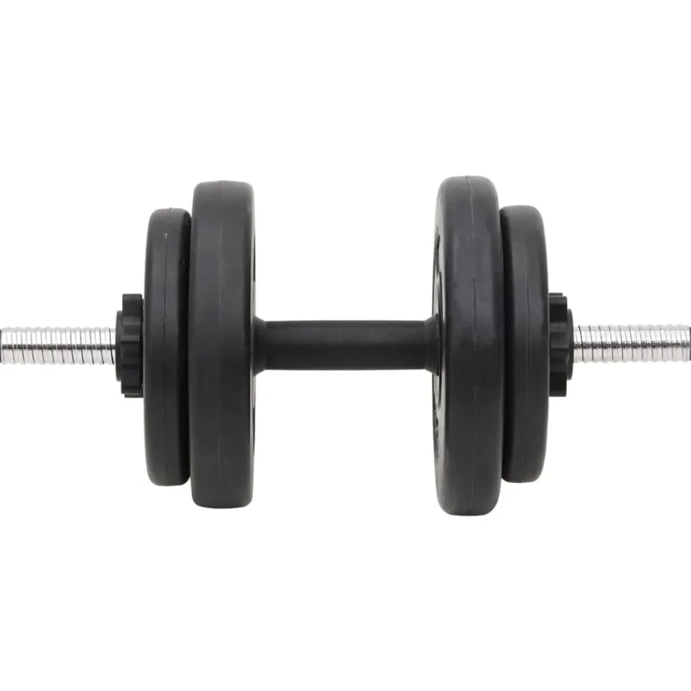 vidaXL Fitness Y Musculación-Juego de barras y mancuernas con discos 60 kg