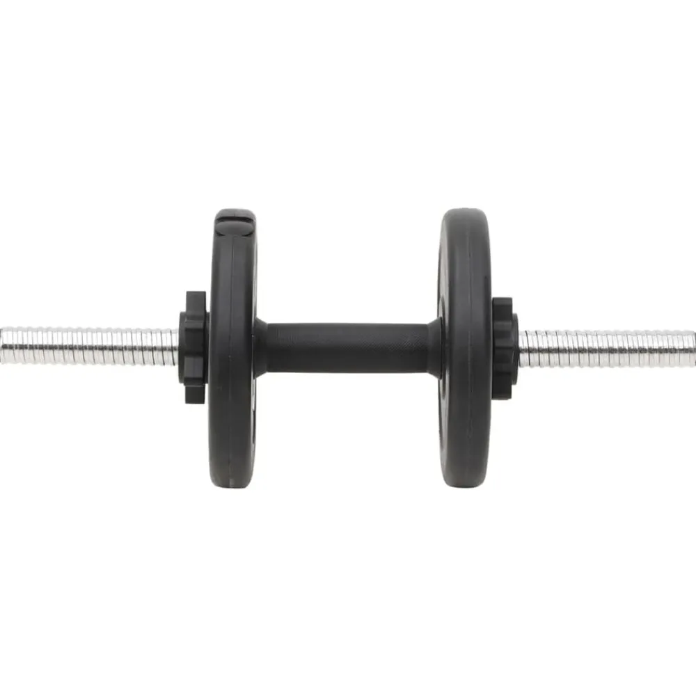 vidaXL Fitness Y Musculación-Juego de barras y mancuernas con discos 60 kg