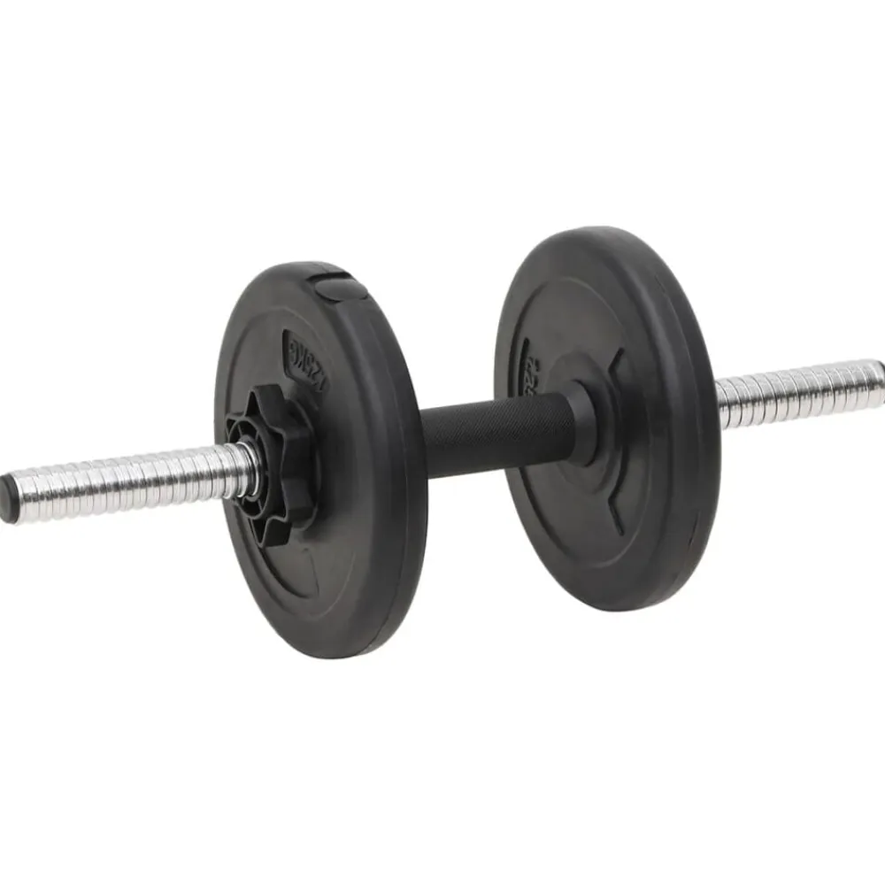 vidaXL Fitness Y Musculación-Juego de barras y mancuernas con discos 60 kg