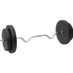 vidaXL Juego de barras y mancuernas con discos 90 kg Discount