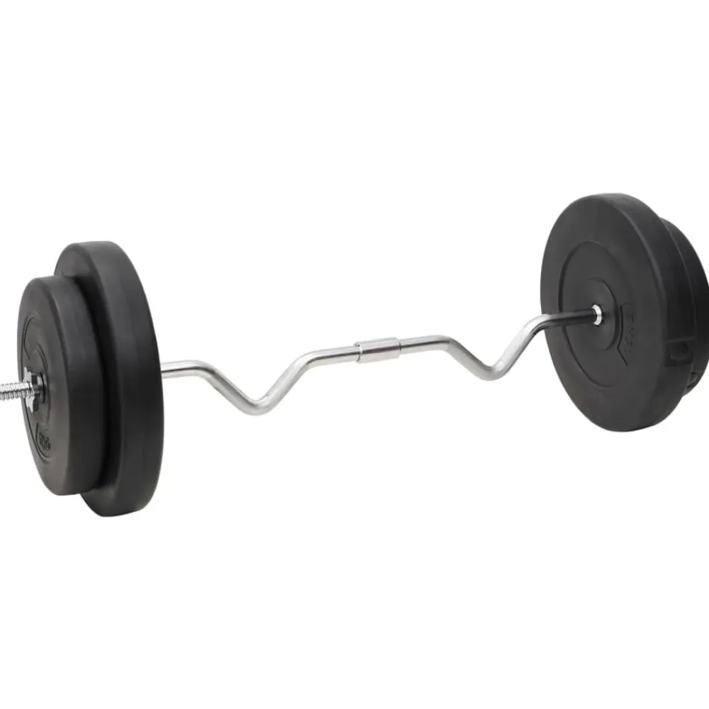 vidaXL Juego de barras y mancuernas con discos 90 kg Discount